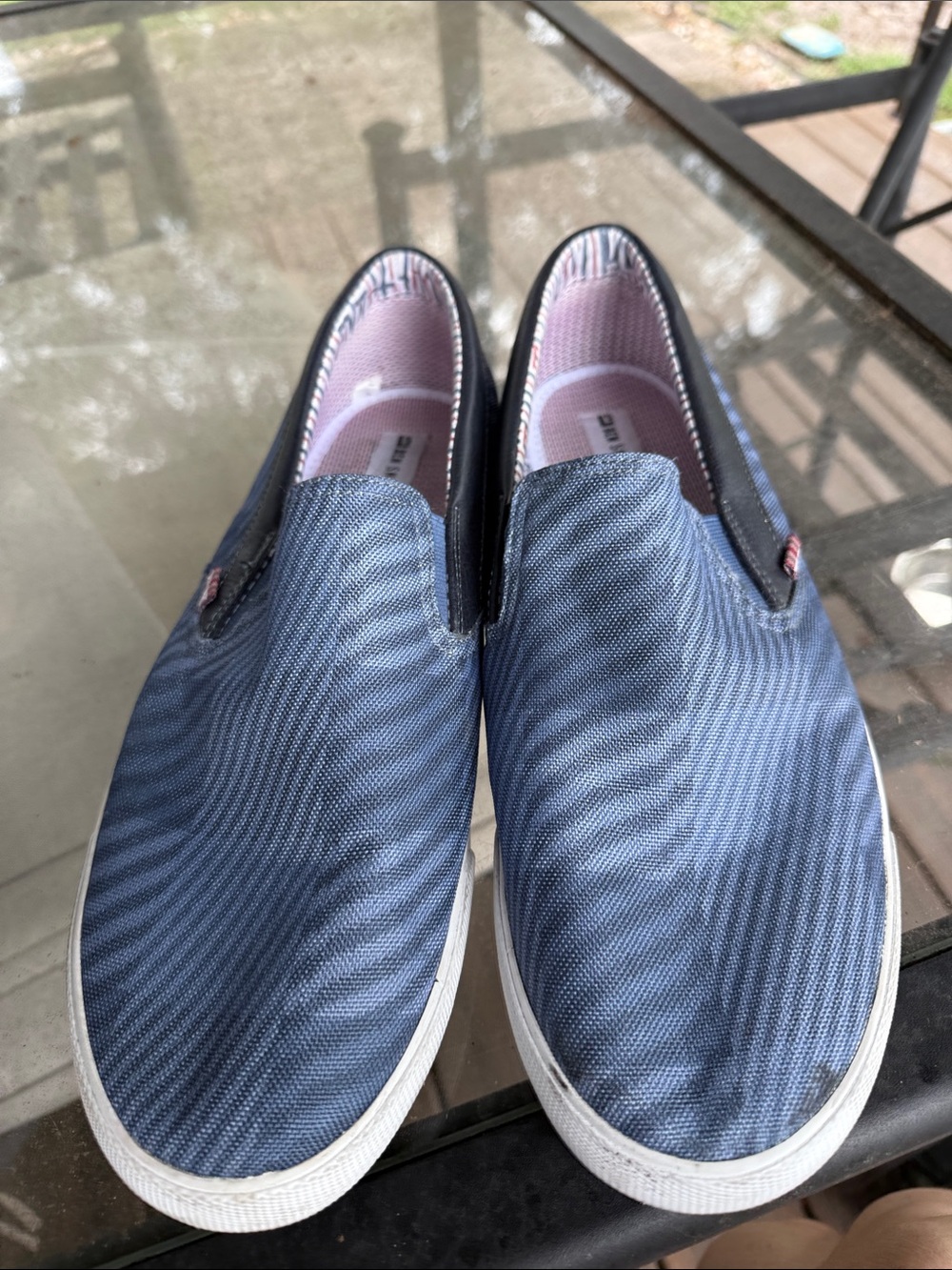 Ben Sherman Blue Slip-On Canvas Loafers